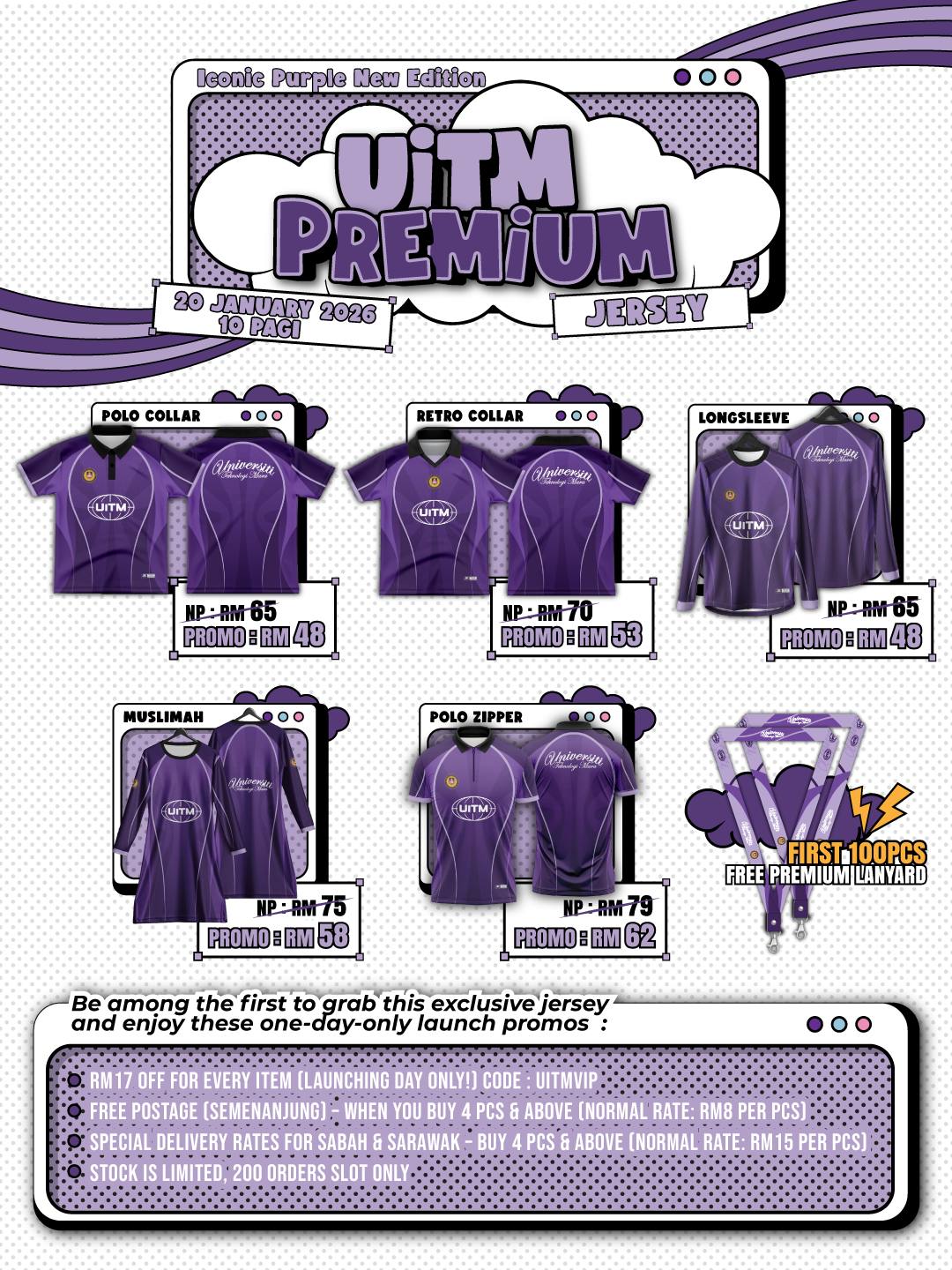 UITM Premium Jersey Iconic Purple New Edition